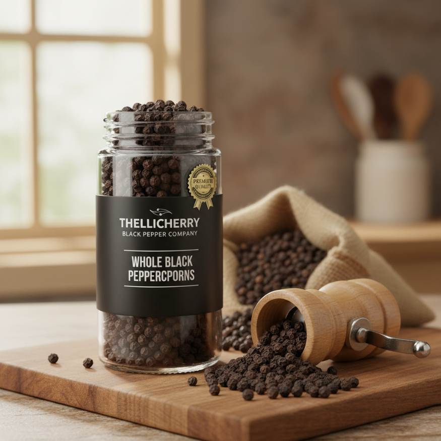 Authentic Organic Tellicherry Black Pepper from Wayanad
