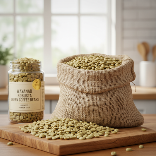 Wayanad Robusta Cherry AA Green Coffee Beans - Bulk/Wholesale